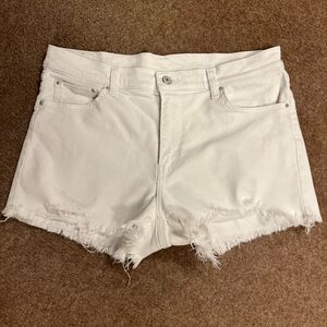 Levi’s White High Rise Denim Shorts